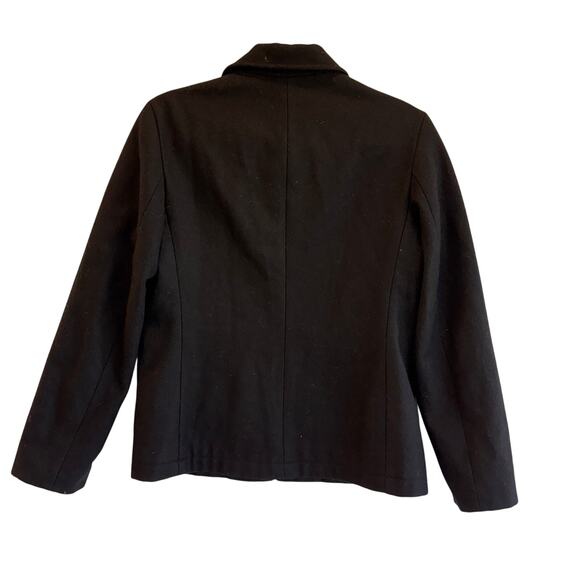 J.Crew Black Wool Blend Zip Front Jacket Classic Utility Style women’s M - Picture 4 of 6